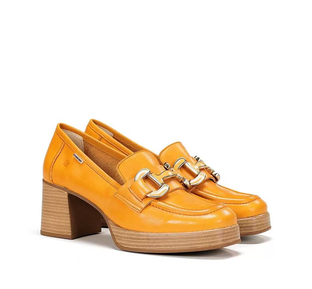 Zapatos De Tacon<Fluchos Cristel D9232 Mocasin Naranja
