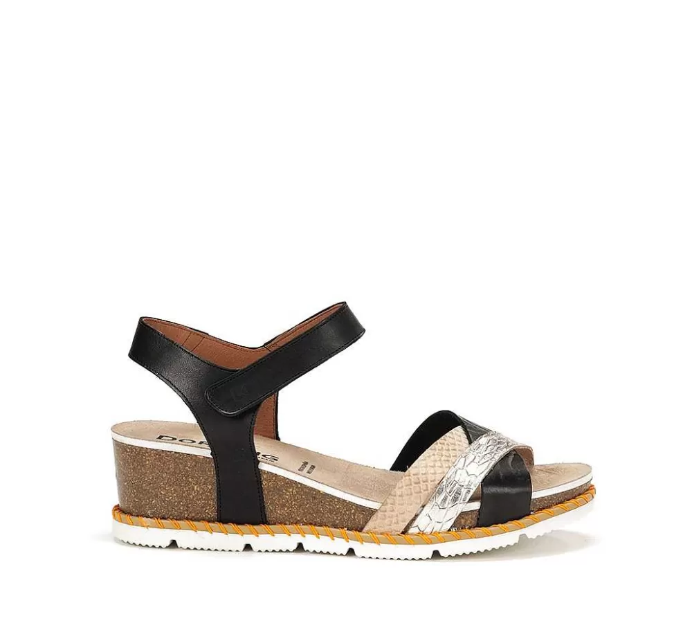 Sandalias<Fluchos Gold D9320 Sandalia Negra