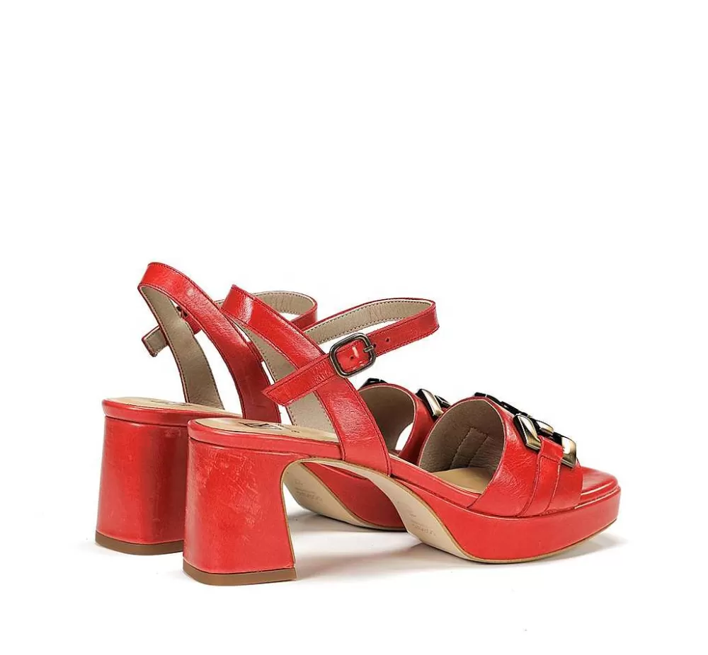 Zapatos De Tacon<Fluchos Lyra D9253 Sandalia Roja